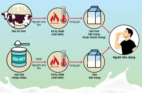 quy trình sản xuất sữa tiệt trùng