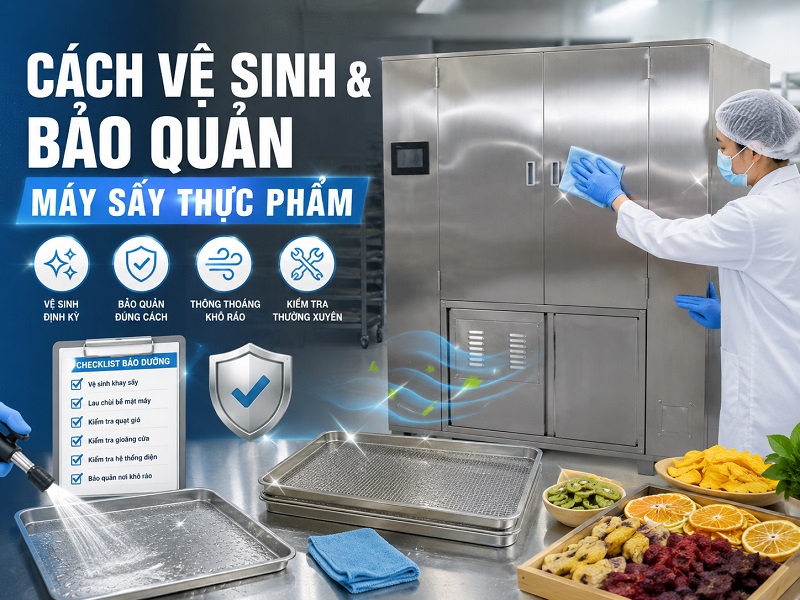Cách Sử Dụng Máy Sấy Thực Phẩm Hiệu Quả, An Toàn 6 Cách vệ sinh và bảo quản máy sấy thực phẩm sau khi sử dụng