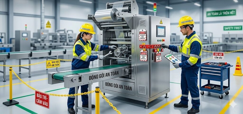 Cách Bảo Trì Máy Đóng Gói Giúp Máy Chạy Ổn Định, Tăng Tuổi Thọ 6 Nguyên tắc an toàn khi tiến hành bảo trì máy đóng gói