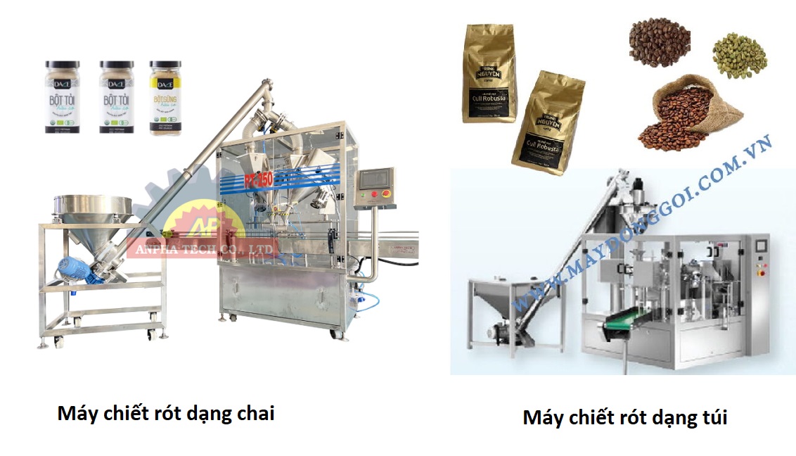 Máy chiết rót dạng túi và dạng chai
