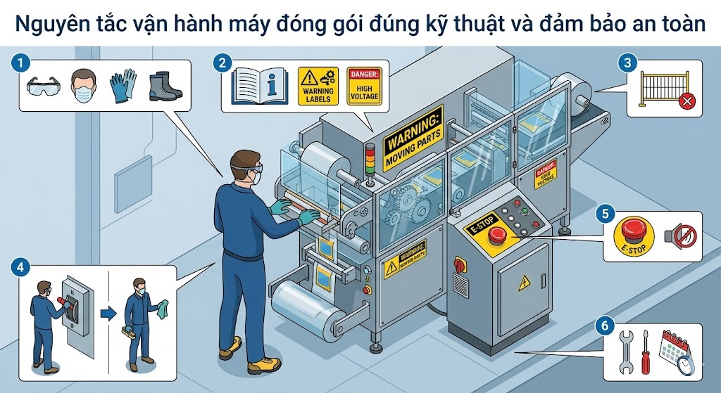 Hướng Dẫn Sử Dụng Máy Đóng Gói An Toàn, Đúng Kỹ Thuật 5 Nguyên tắc vận hành máy đóng gói đúng kỹ thuật và đảm bảo an toàn