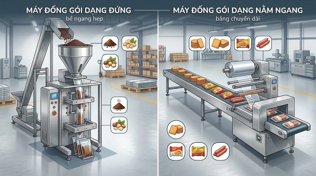 Phân Loại Các Dòng Máy Đóng Gói Phổ Biến Hiện Nay 11 Phân loại máy đóng gói theo hình dáng thiết kế