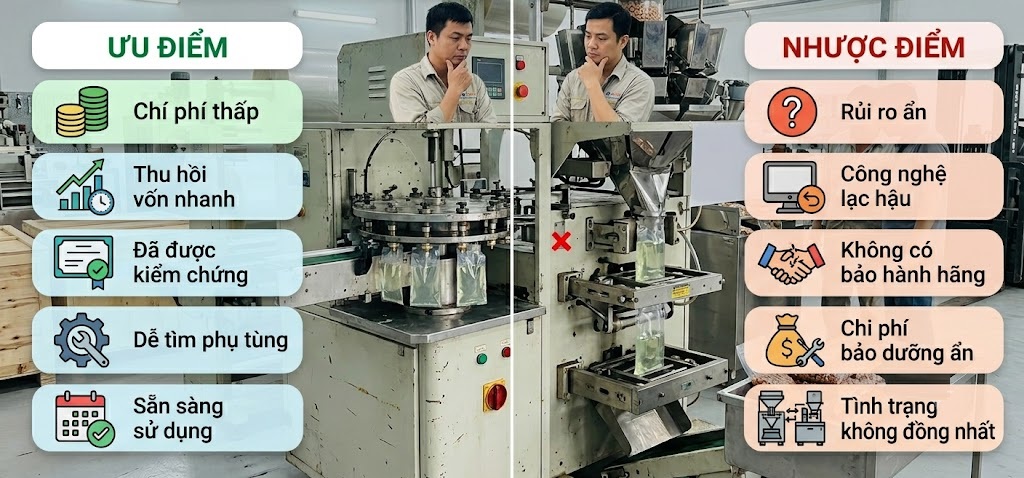 Có Nên Mua Máy Đóng Gói Thanh Lý, Máy Đóng Gói Cũ Không? 7 Ưu và nhược điểm khi mua máy đóng gói thanh lý